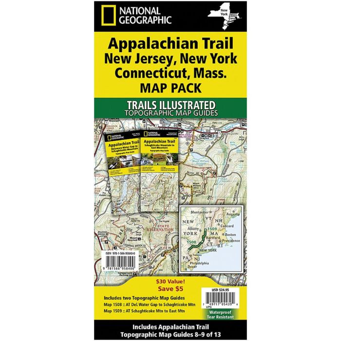 NATIONAL GEOGRAPHIC APPALACHIAN TRAIL NJ, NY, CT, MA MAP PACK