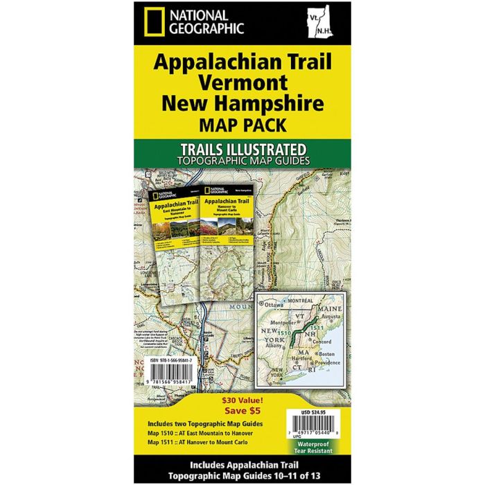 NATIONAL GEOGRAPHIC APPALACHIAN TRAIL VT NH MAP PACK