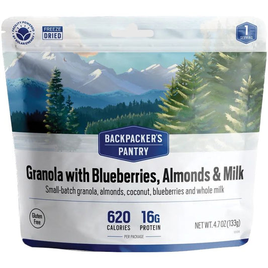 BACKPACKERS PANTRY GRANOLA WITH BLUEBERRIES, ALMONDS & MILK 1P