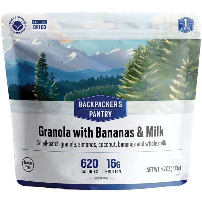 BACKPACKERS PANTRY GRANOLA WITH BANANAS, ALMONDS & MILK 1P