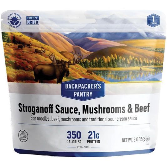 BACKPACKERS PANTRY STROGANOFF WITH EGG NOODLES, BEEF & MUSHROOMS 1P