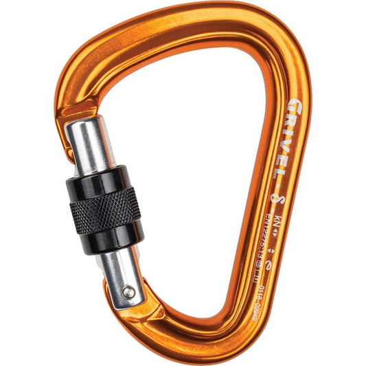 GRIVEL DELTA K5N HMS SCREW GATE CARABINER ANODIZED GOLD