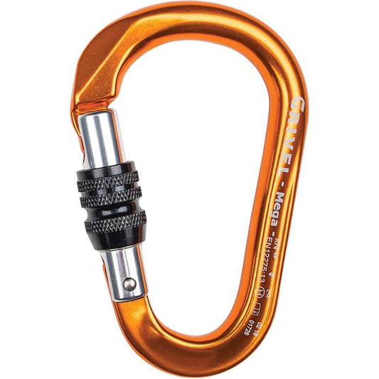 GRIVEL MEGA CLASSIC HMS K6N SCREW GATE CARABINER ANODIZED GOLD