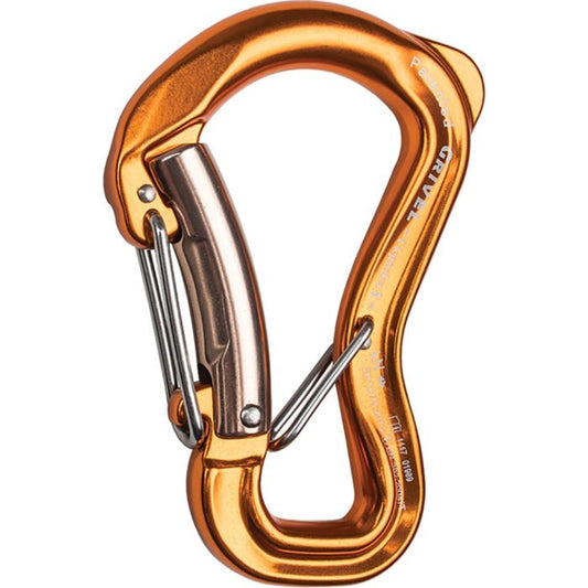 GRIVEL SMALL CLEPSYDRA TWIN GATE LOCKING CARABINER GOLD
