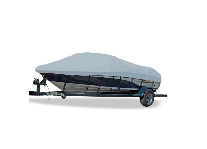 Carver Boat Covers BOAT COVER VHULL RUNABOUT I/O 23 ;W/WINDHSIELD & BOW RAILS ;SLATE GRAY