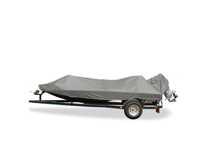 Carver Boat Covers BOAT COVER JON STYLE BASS O/B 17 ;W/PEDESTAL SEATS  ;SLATE GRAY