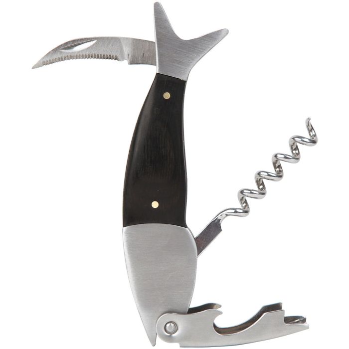 KIKKERLAND DARK WOOD FISH CORKSCREW