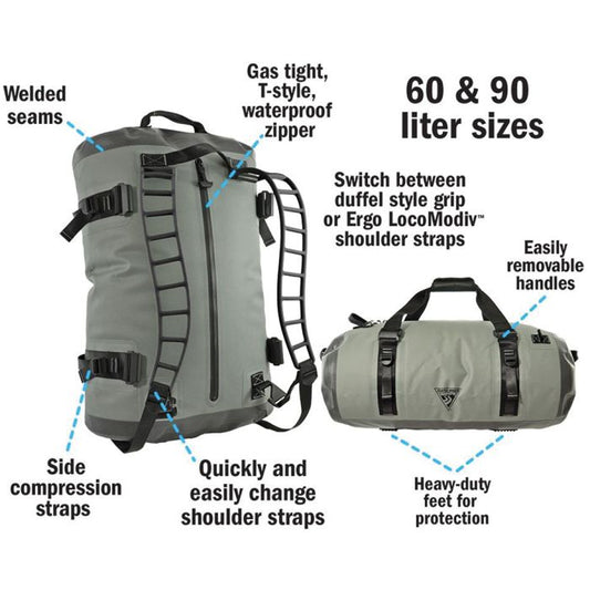 SEATTLE SPORTS LOCODRY DOWNUNDER ZIPDUFFEL 60 LARGE/GREY/DARKGREY