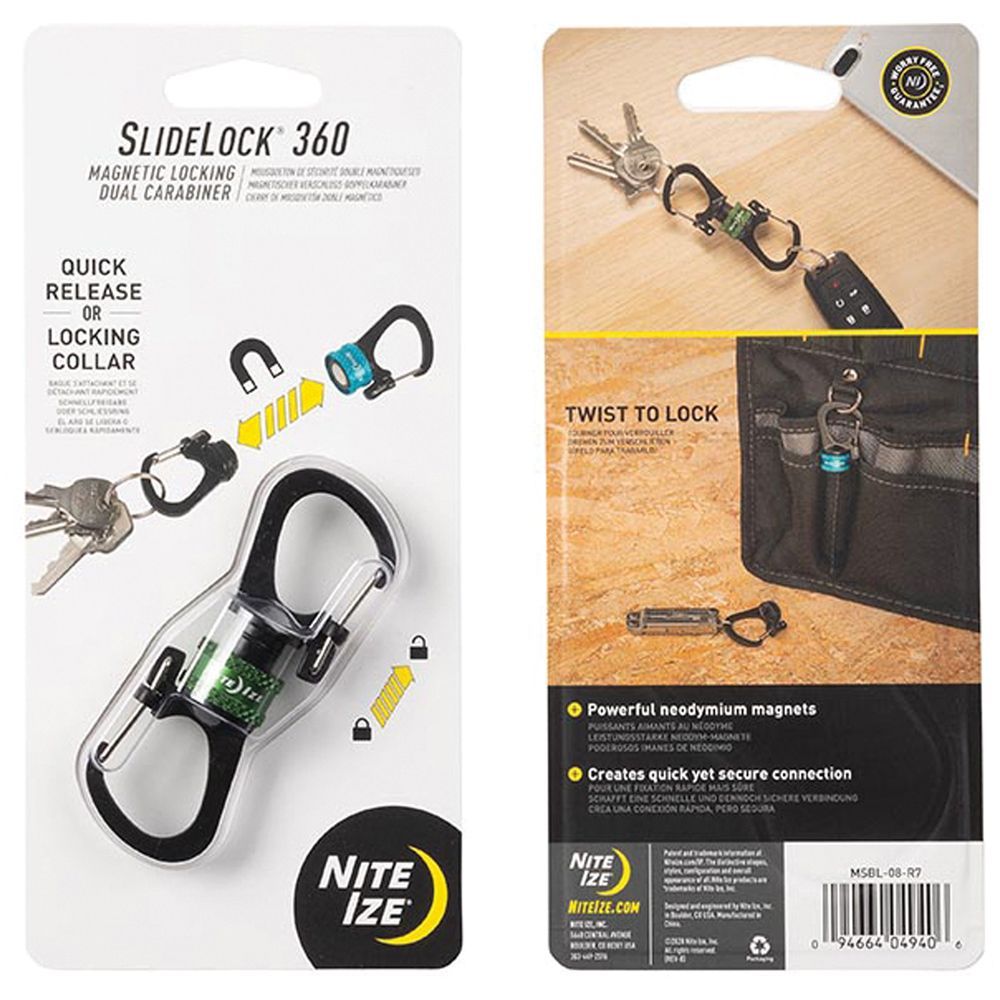 NITE IZE 360 DEGREE MAGNETIC LOCK DUAL CARABINER