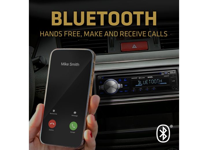 Sound Storm CAR STEREO – SINGLE DIN, BLUETOOTH AUDIO AND HANDS-FREE CALLING, CD, USB PORT