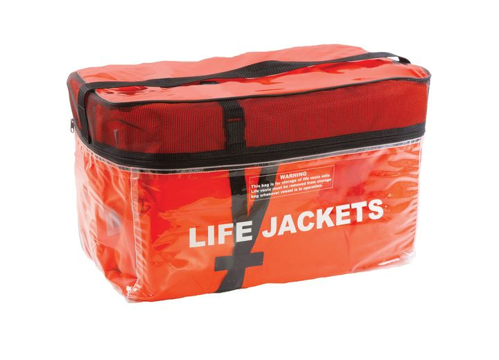 Airhead Sports Airhead (4) Adult Type II Keyhole Orange Life Vests & Clear Storage Bag