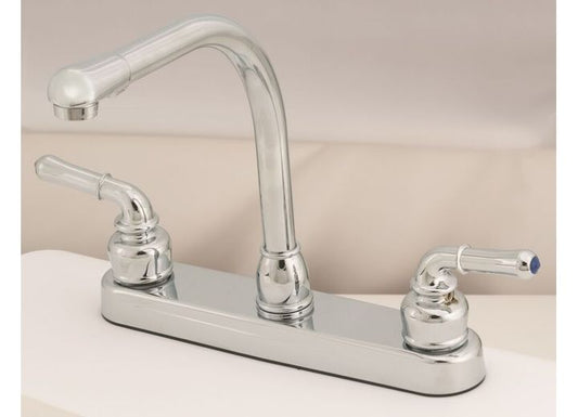 American Brass 8IN PLSTC KIT HI-RISE SPT W/ LVR HDLS CHRM