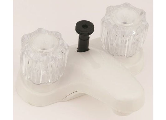 American Brass 4IN LAV DIV W/ CRY HDLS WHT