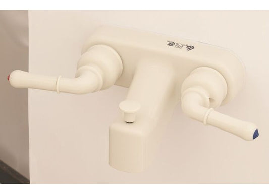 American Brass 4IN T/S DIV W/ LVR HDLS WHT