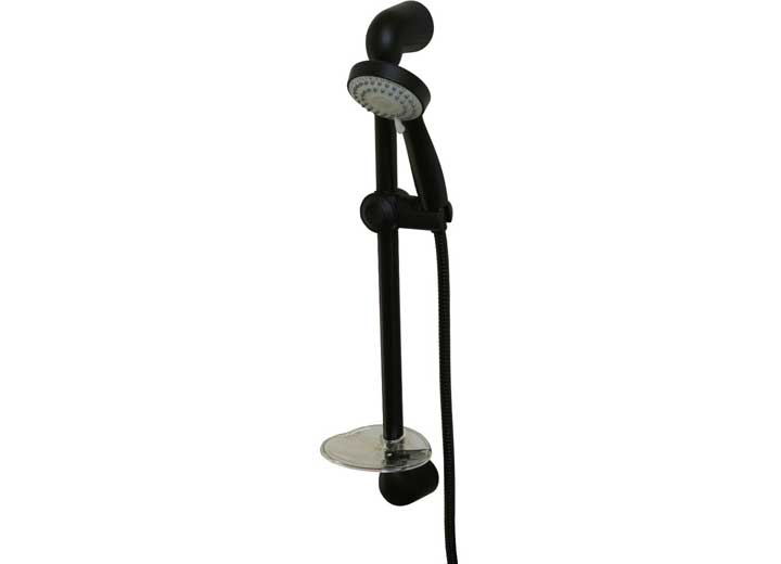 American Brass 21 RV SHOWER SLIDE BAR WITH SHOWER HOSE & HEAD, DURABLE METAL - BLACK MATTE