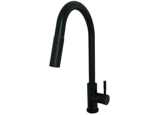 American Brass RV KITCHEN FAUCET, METAL SINGLE LEVER GOOSENECK SPOUT WITH PULLDOWN SPRAYER & MA