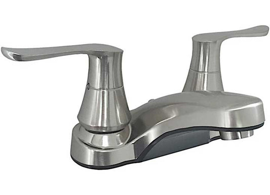 American Brass 4IN 2-HDL LAVATORY W/ SOLID SABER HANDLES, BRUSHED NICKEL FINISH (WITH 2.2GPM AERATOR)