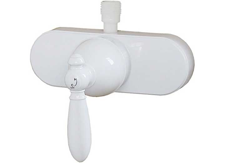 American Brass 4IN SINGLE LEVER, SHOWER VALVE W/ DECORATIVE LEVER HDL & VAC BRK, WHITE FINISH