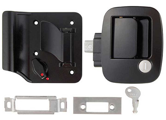 AP Products BAUER METAL TRAVEL TRAILER LOCK W/KEYS-BLACK