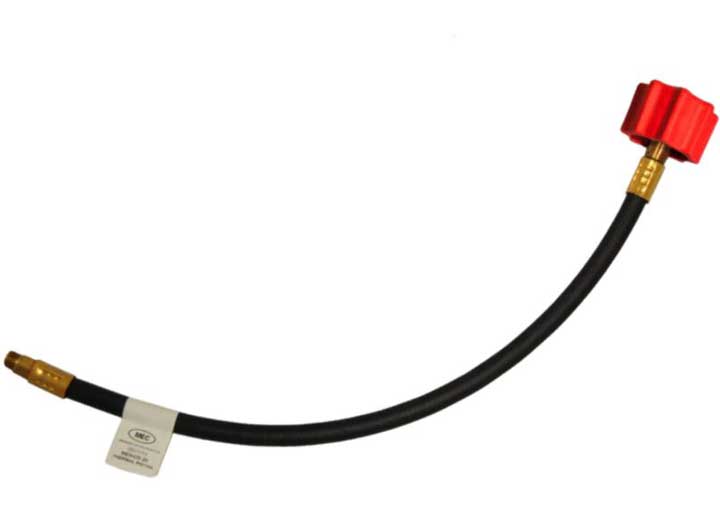 AP Products HIGH FLOW PIGTAIL (RED) QCC1 X 1/4 INV. FLARE 12 LENGTH 400,000 BTU