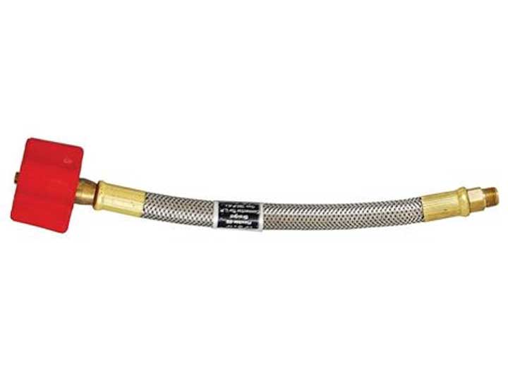 AP Products HIGH FLOW RED NUT STAINLESS STEEL PIGTAIL 15 LENGTH