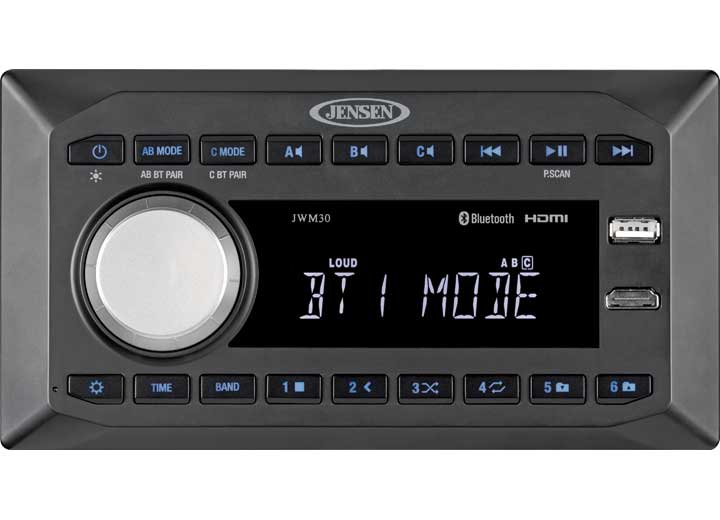 ASA Electronics/Advent Air/Voyager/Jensen RV-Marine/Polk/Klipsch JENSEN MECHLESS 3-ZONE STEREO WITH HDMI PASSTHROUGH