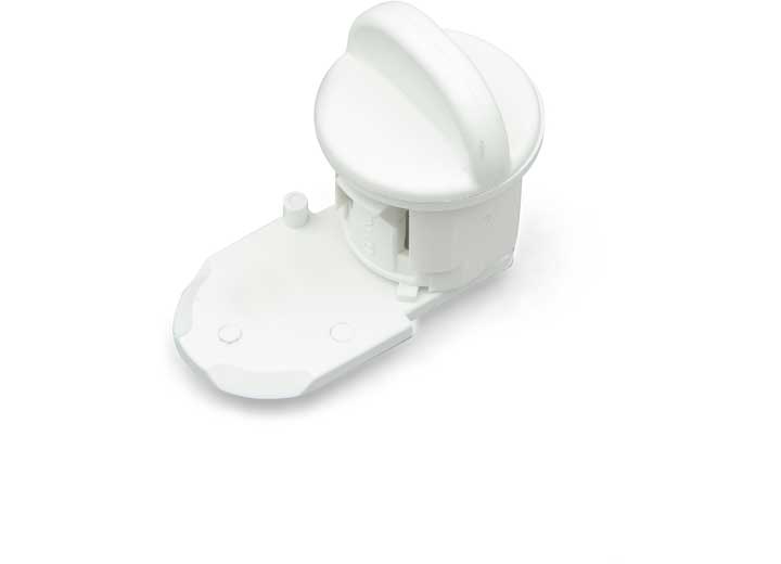 B&B Molders PLASTIC THUMB LOCK FOR RV HATCH, POLAR WHITE