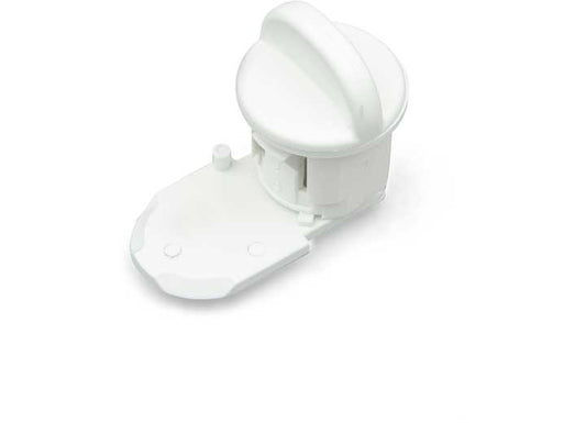 B&B Molders PLASTIC THUMB LOCK FOR RV HATCH, POLAR WHITE