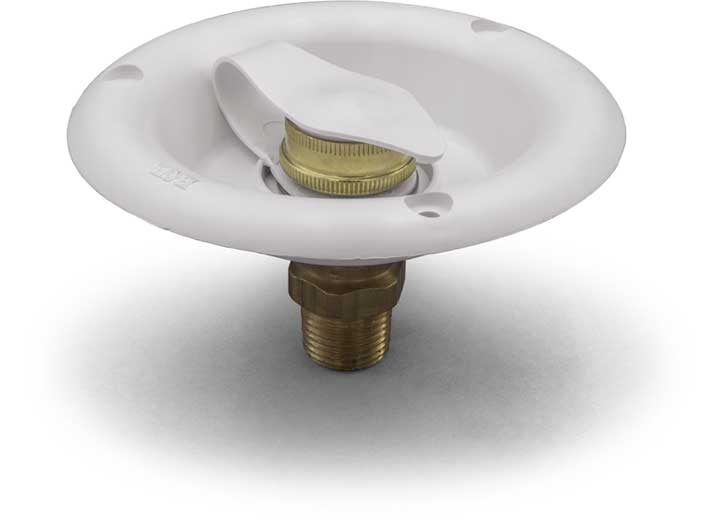 B&B Molders CITY WATER DISH W/BRASS CHECK VALVE, POLAR WHITE