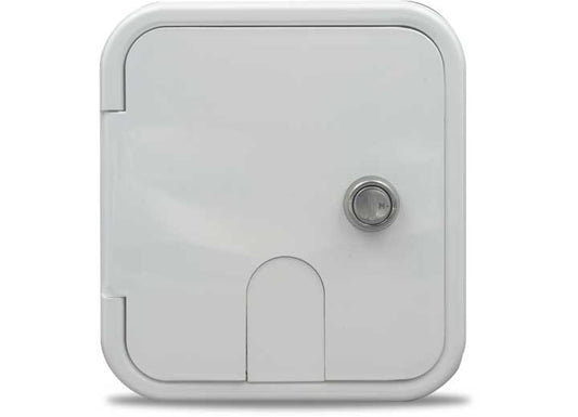B&B Molders CITY WATER HATCH W/BRASS CHECK VALVE, KEY, POLAR WHITE