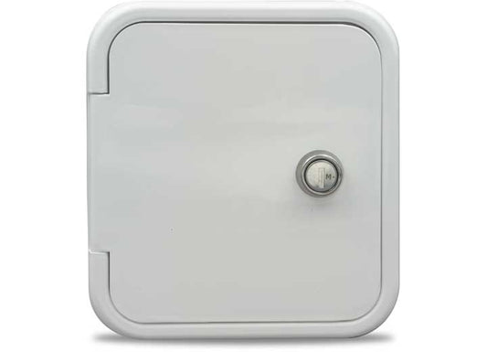 B&B Molders GRAVITY WATER HATCH, KEY LOCK, POLAR WHITE