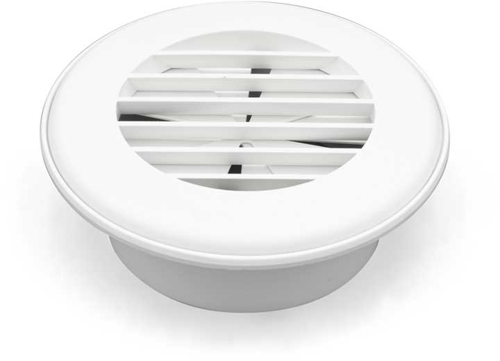 B&B Molders HEAT VENT, 4IN CONNECTION, W/DAMPER, POLAR WHITE