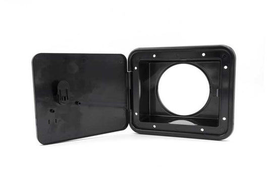 B&B Molders SEWER HOSE/STORAGE HATCH, THUMB LOCK, BLACK
