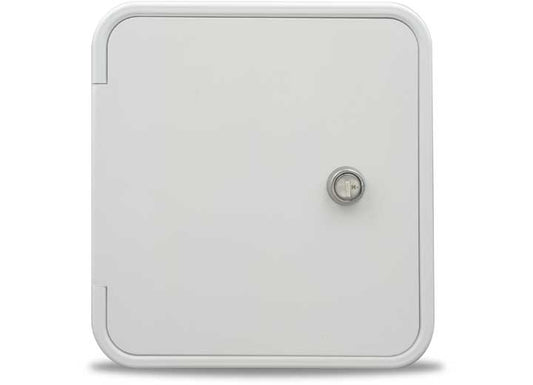 B&B Molders FUEL HATCH W/OVAL BACK, KEY LOCK, POLAR WHITE
