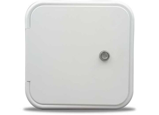 B&B Molders MULTI-PURPOSE/FUEL HATCH W/SLANT BACK, KEY LOCK, POLAR WHITE