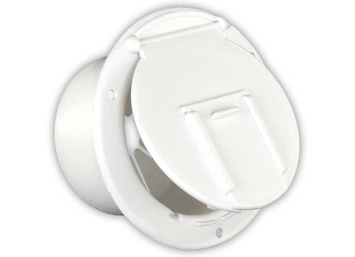 B&B Molders ROUND ELECTRIC CABLE HATCH W/BACK, POLAR WHITE