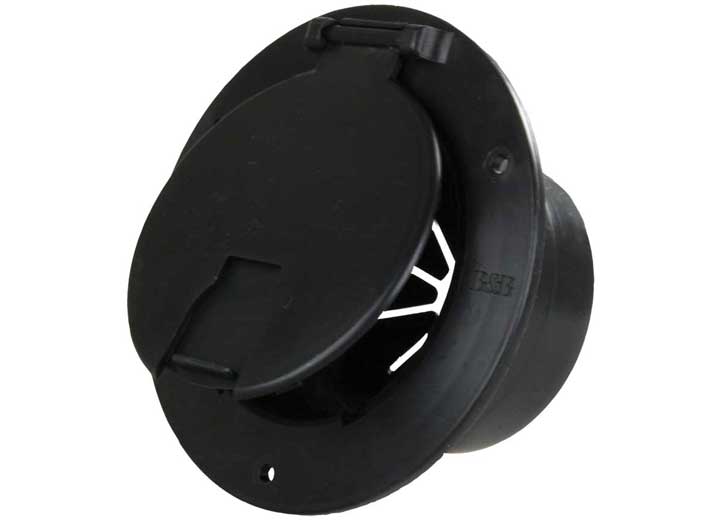 B&B Molders DELUXE ROUND ELECTRIC CABLE HATCH W/BACK, BLACK