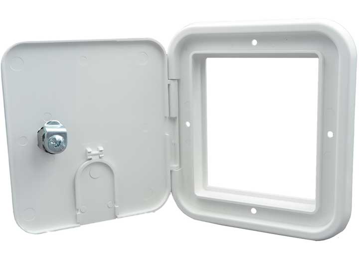 B&B Molders SMALL 30/50 AMP ELECTRIC CABLE HATCH, KEY LOCK, POLAR WHITE