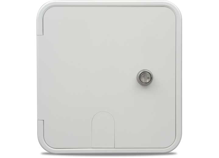 B&B Molders LARGE 30/50 AMP ELECTRIC CABLE HATCH, KEY LOCK, POLAR WHITE