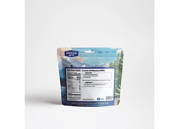 Backpacker's Pantry GRANOLA W/BANANAS,  ALMONDS & MILK, 1-SERVE (6 POUCHES)