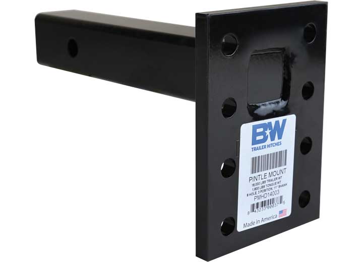 B & W Trailer Hitches B & W Hitches 16K Pintle Mount 8 Hole 3 Position 11in Shank