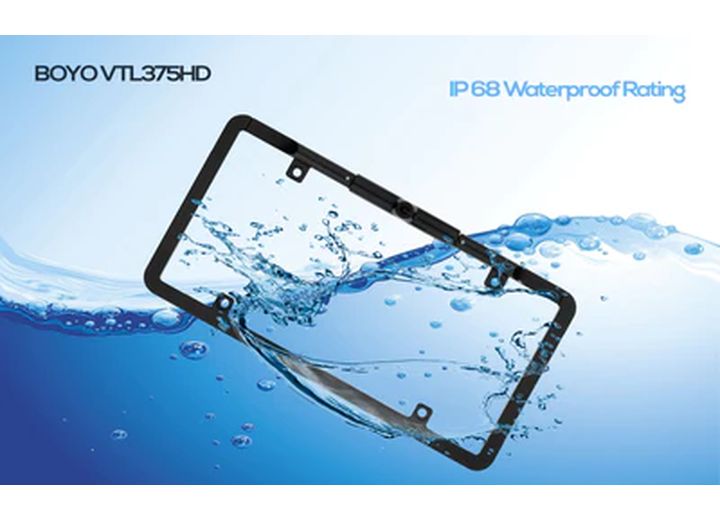 Boyo/Vision Tech ULTRA SLIM FULL-FRAME LICENSE PLATE HD BACKUP CAMERA; BLACK