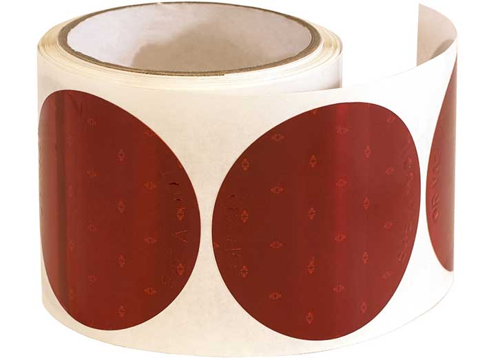 Buyers Products 3 INCH RED ROUND DOT STICK-ON REFLECTORS-100 PER ROLL