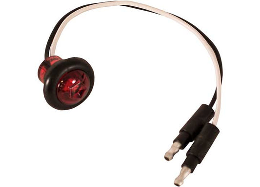 Buyers Products .75 INCH ROUND MARKER CLEARANCE LIGHTS-1 LED RED WITH MALE BULLETS