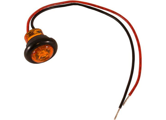 Buyers Products .75 INCH ROUND MARKER CLEARANCE LIGHTS-1 AMBER LED WITH STRIPPED LEADS