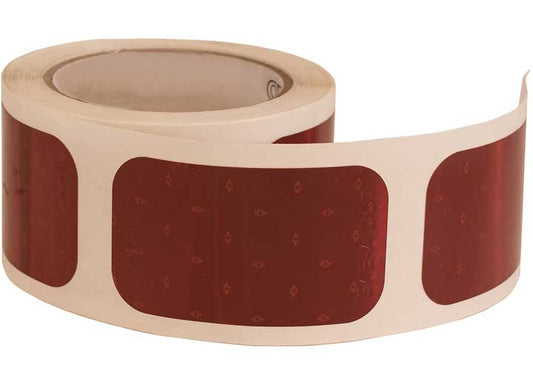 Buyers Products 3.5 INCH RED RECTANGULAR DOT STICK-ON REFLECTORS-500 PER ROLL