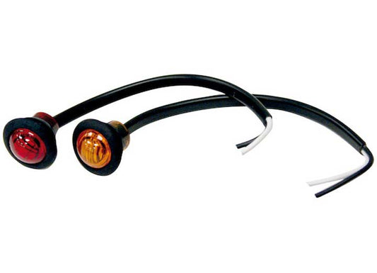 Buyers Products Buyers 0.75" Round Marker Clearance Light - 3 LED Red with Stripped Leads
