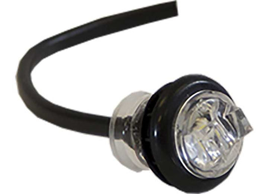 Buyers Products .75 INCH ROUND MARKER CLEARANCE LIGHTS-1 LED CLEAR WITH STRIPPED LEADS