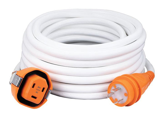 SmartPlug 30 AMP-50FT DUAL CONFIG CORDSET-SPS BOAT SIDE X TWIST-TYPE DOCKSIDE-WHITE CORD