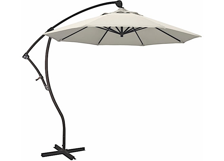 California Umbrella Bayside Series 9 ft. Cantilever Patio Umbrella - Antique Beige Olefin / Bronze